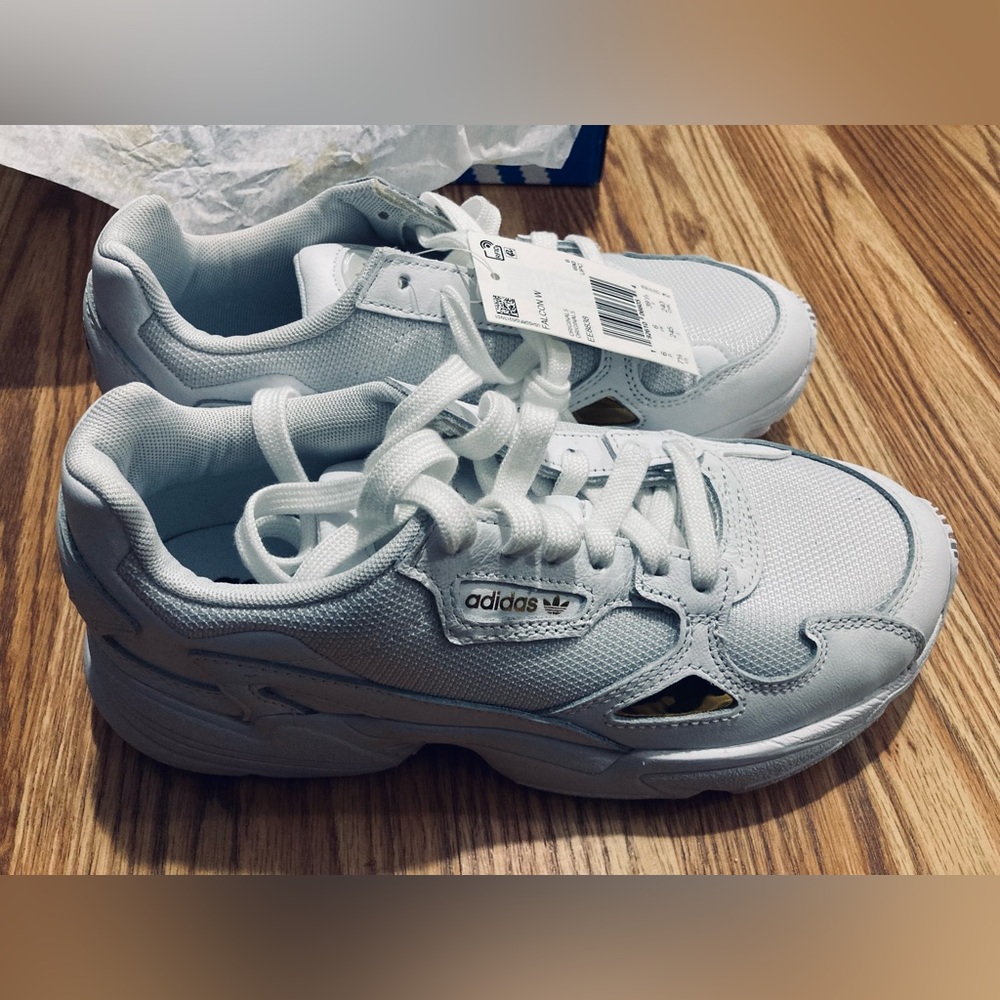 Adidas Falcon W White & Gold Metallic - US 7.5
